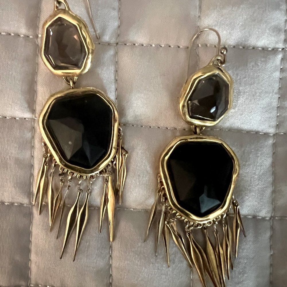 COPY - Authentic Alexis Bittar Ms Havisham earrings. Quartz, stone fringe.